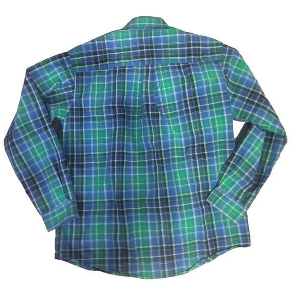 Cinch Mens Size Medium Green and Blue Long Sleeve Button Front Shirt - Picture 5 of 5